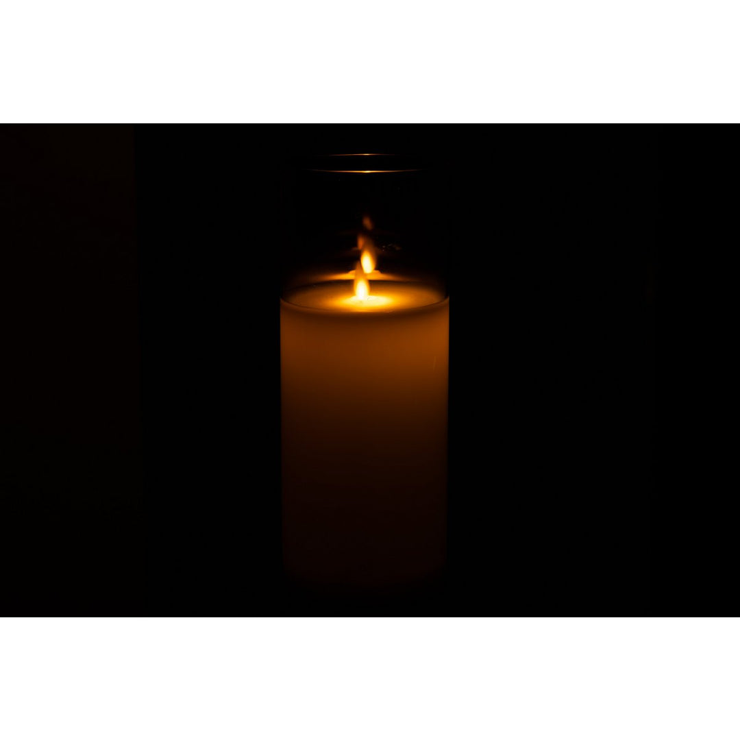 J-Line bougeoir Led Brillante Verre Gris La
