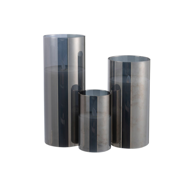 J-Line_bougeoirs_Led_Brillante_Verre_Gris_L