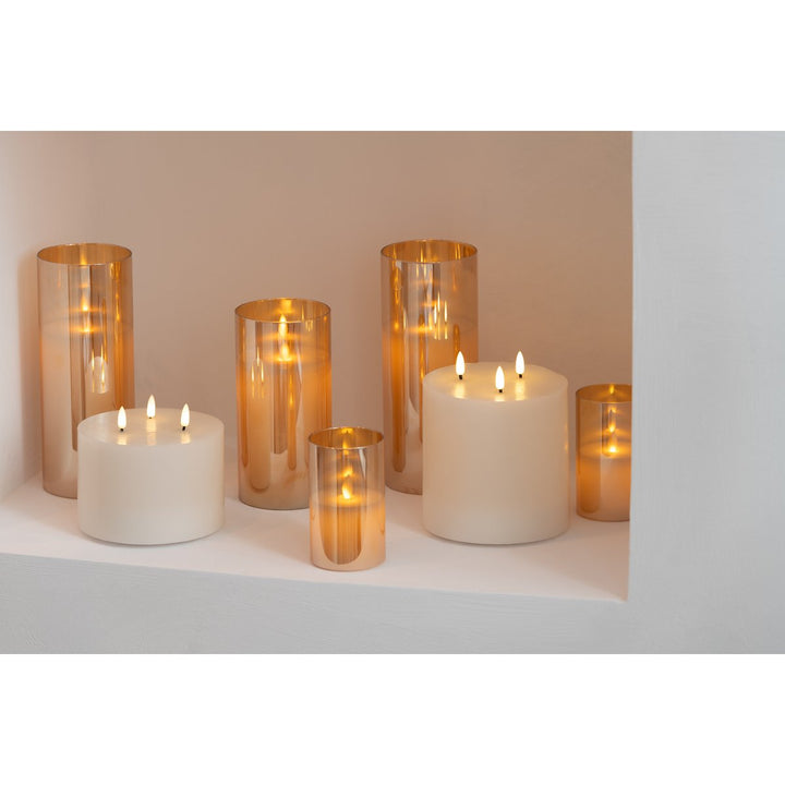 J-Line bougeoirs Led Brillante Verre Or