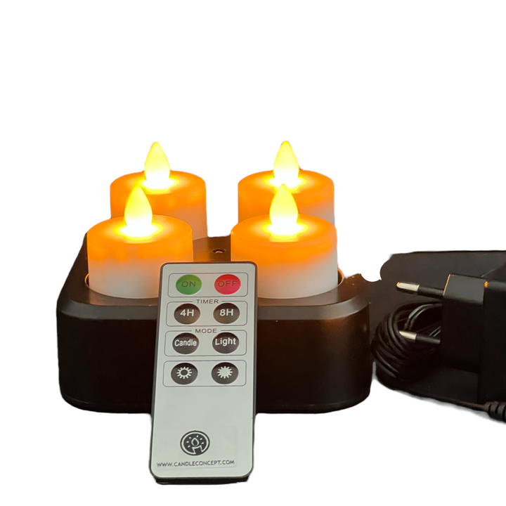 lot 4 bougies LED rechargeable avec télécommande