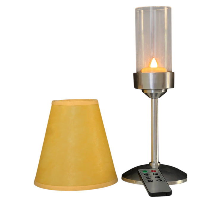 LAMPES AVEC ABAT JOUR JAUNE POUR BOUGIES LED RECHARGEABLES