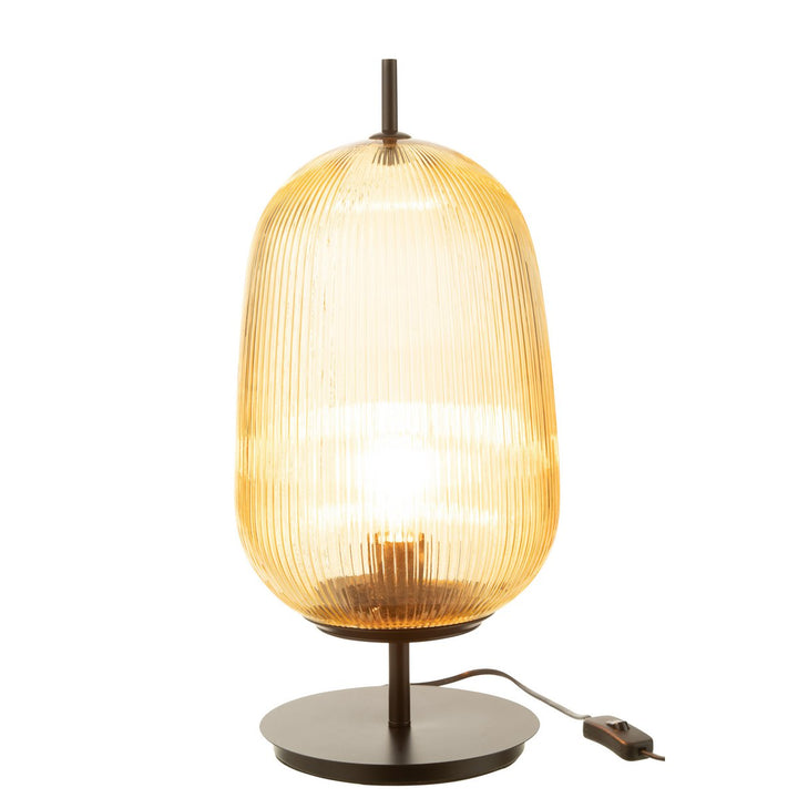 LAMPE DE  EN METAL NOIR VERRE JAUNE ABLE