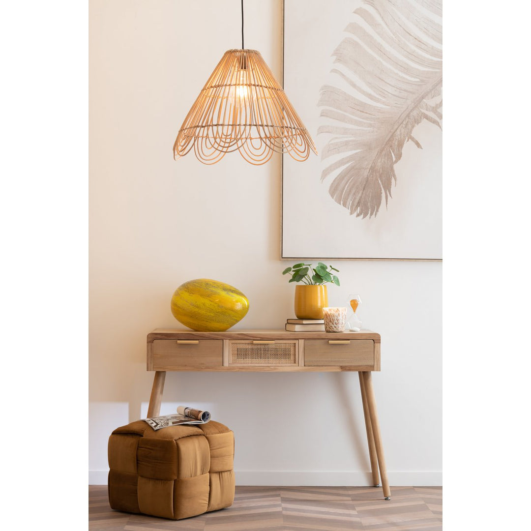 LAMPE EN VERRE  JAUNE FORME ROCHER 