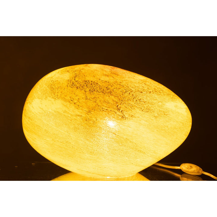 LAMPE EN VERRE  ROCHER JAUNE