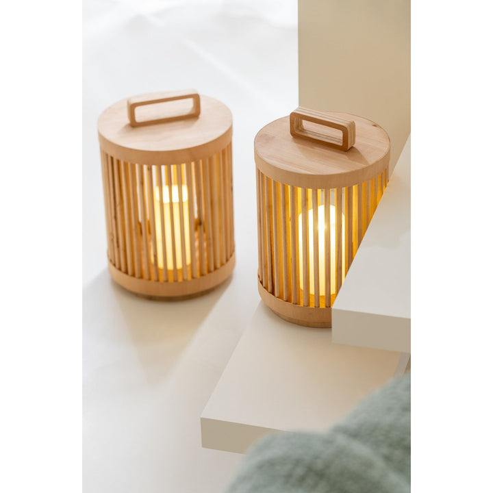 LANTERNE EN BOIS A LED