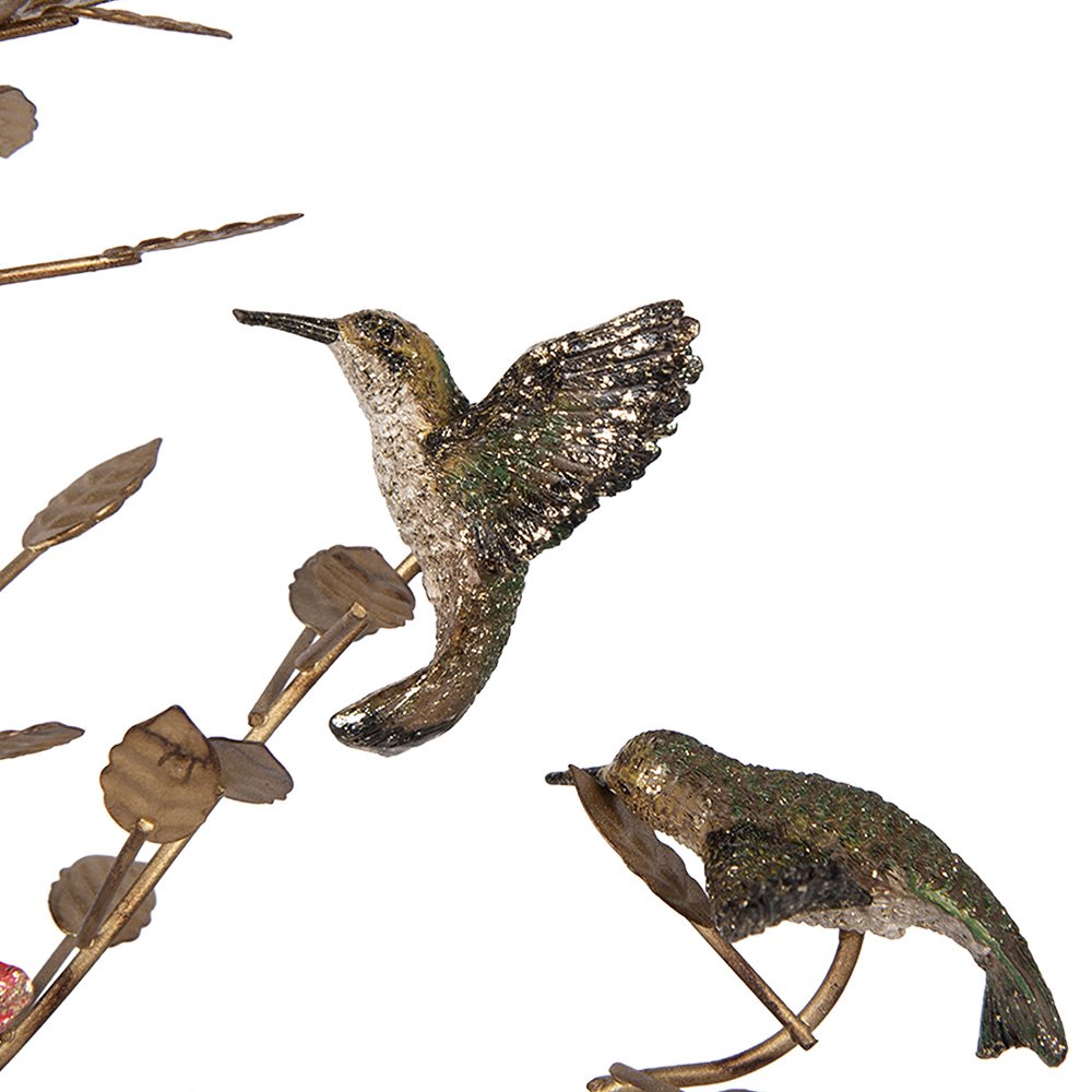 Bougeoir Doré avec Oiseaux Décoratifs H 38 cm