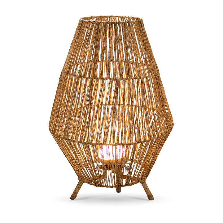 SISINE | Raffia Lamp 70 cm  met oplaadbare lichtbron en afstandsbediening