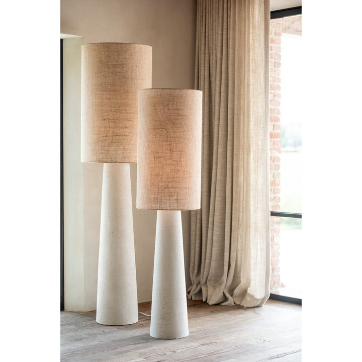 Lampadaire bat jour ct-ylindrique Fibre De Verre/Jute Naturel 