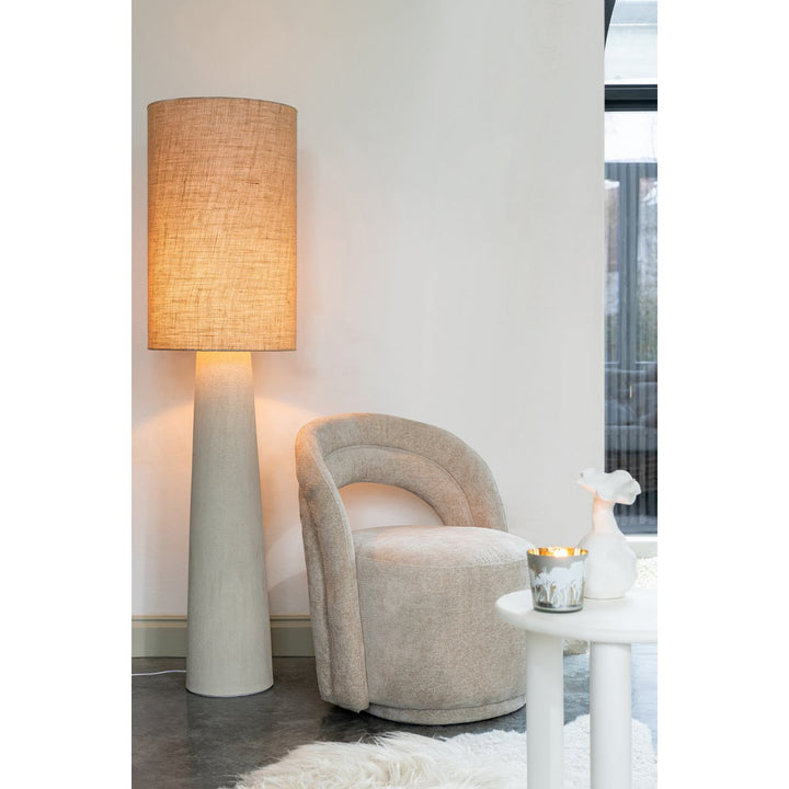 Lampadaire bat jour ct-ylindrique Fibre jute Naturel 