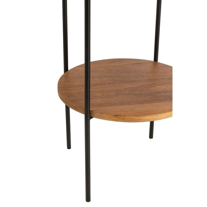 Lampadaire en Fer et Bois de Manguier Naturel/Noir2