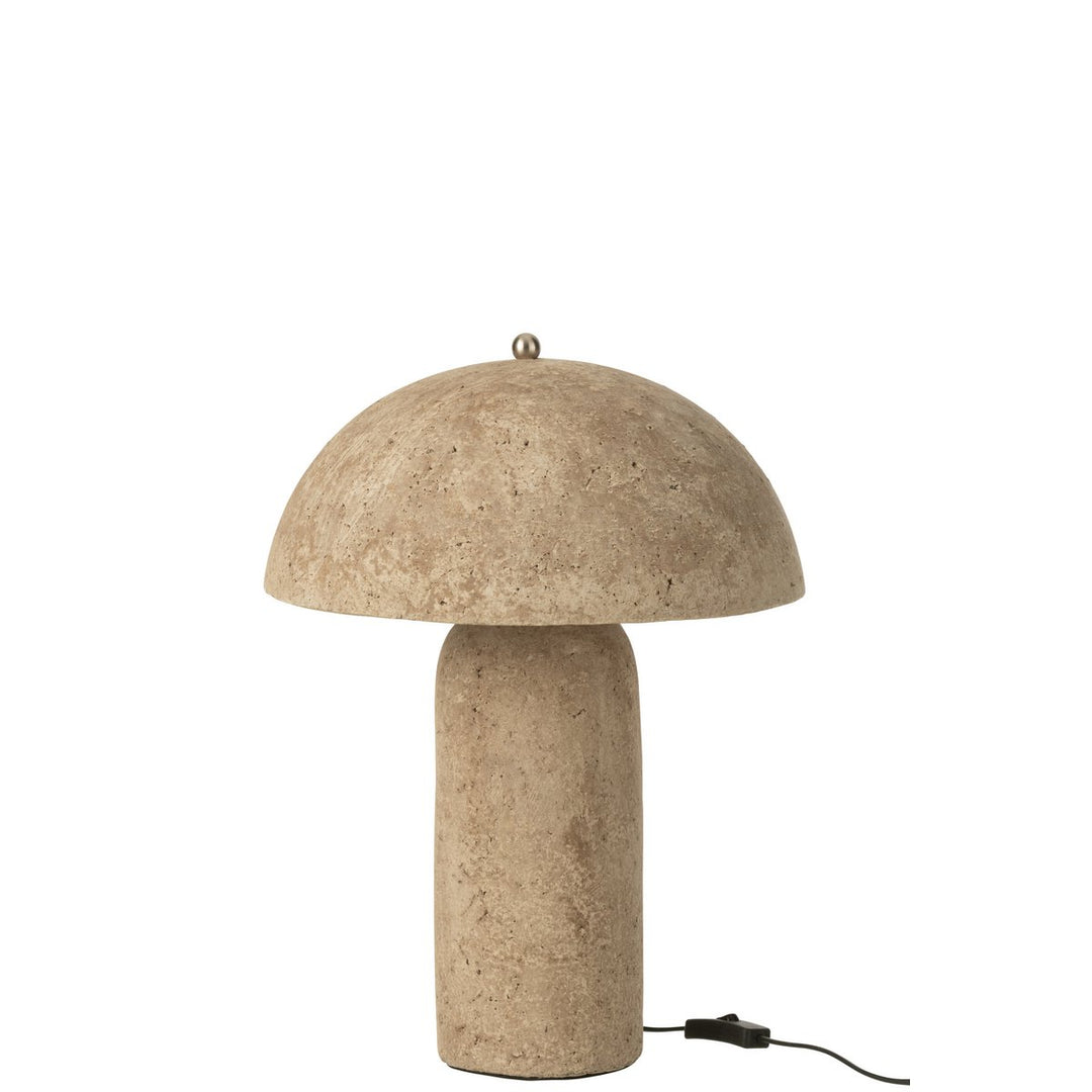 Lampe Champignon Papier Mache Beige 