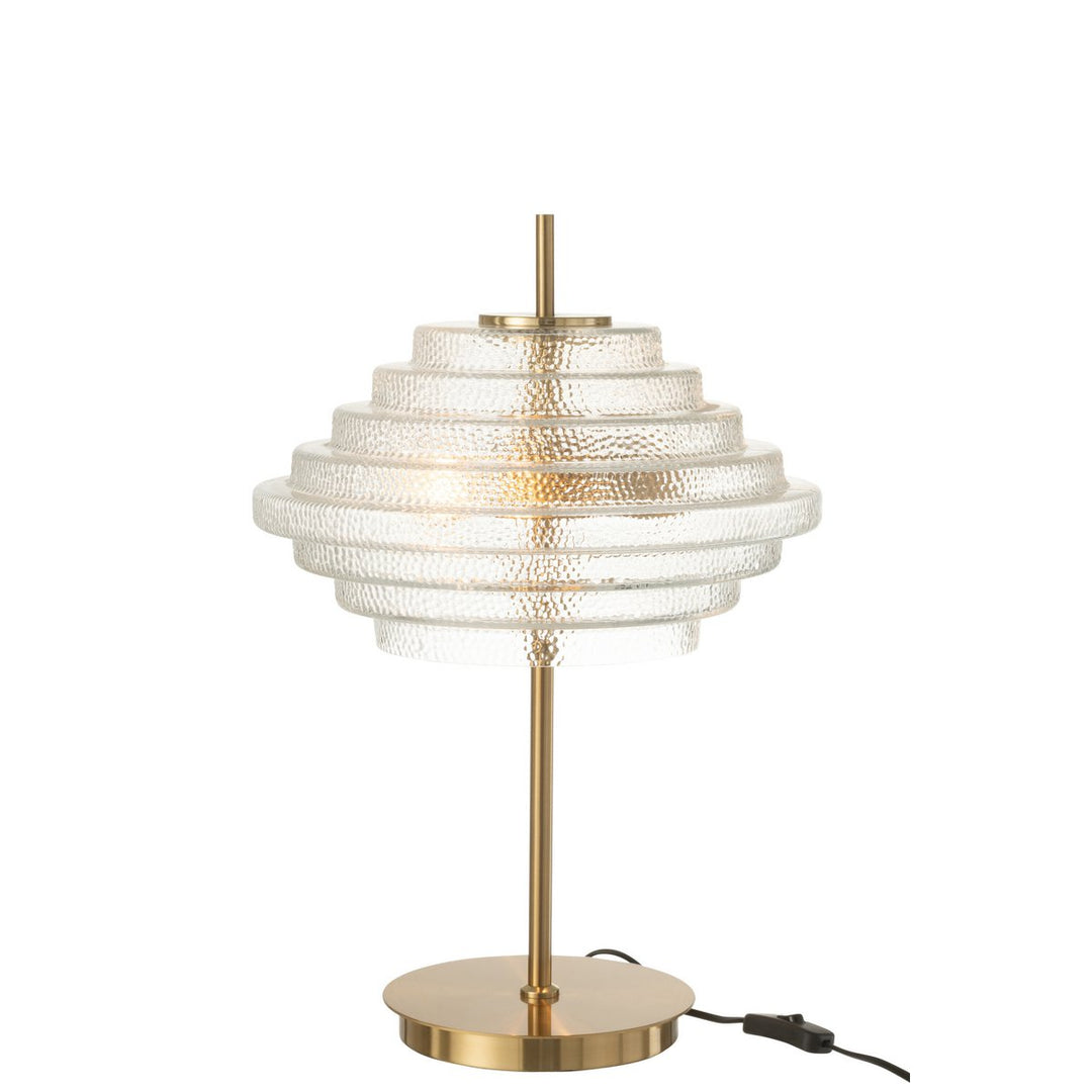 Lampe De Table LED Or Metal/Verre Tranlucide