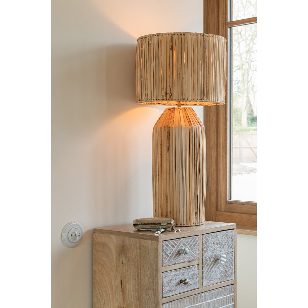 Lampe ET  ABAT JOUR Feuilles De Bananier 