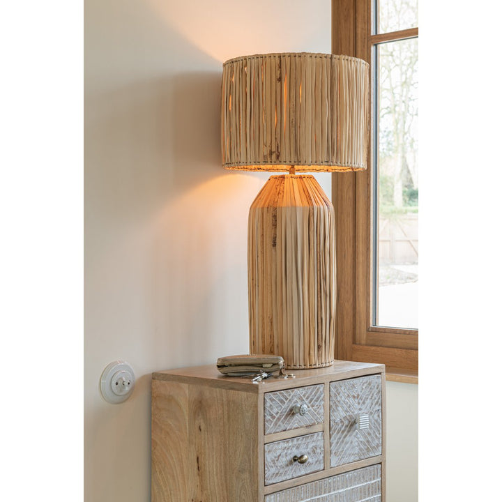 Lampe ET  ABAT JOUR Feuilles De Bananier 