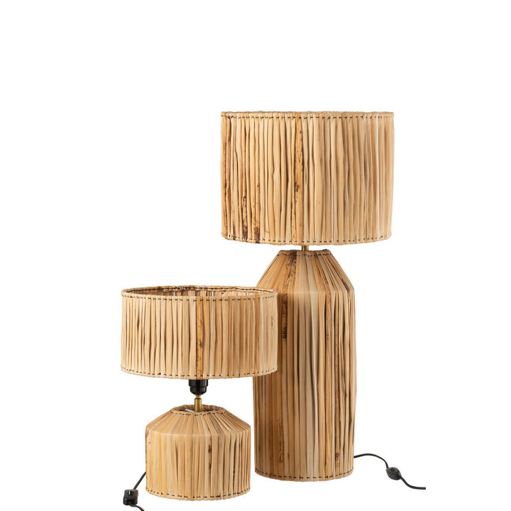 Lampe En Feuilles De Bananier Nature 
