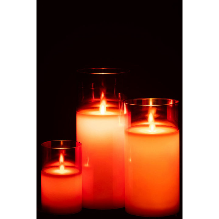 Lampe Led Brillante Verre Rouge L