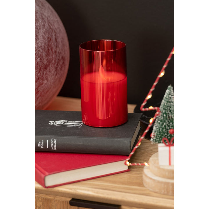 Lampe Led Brillante Verre Rouge Peiti