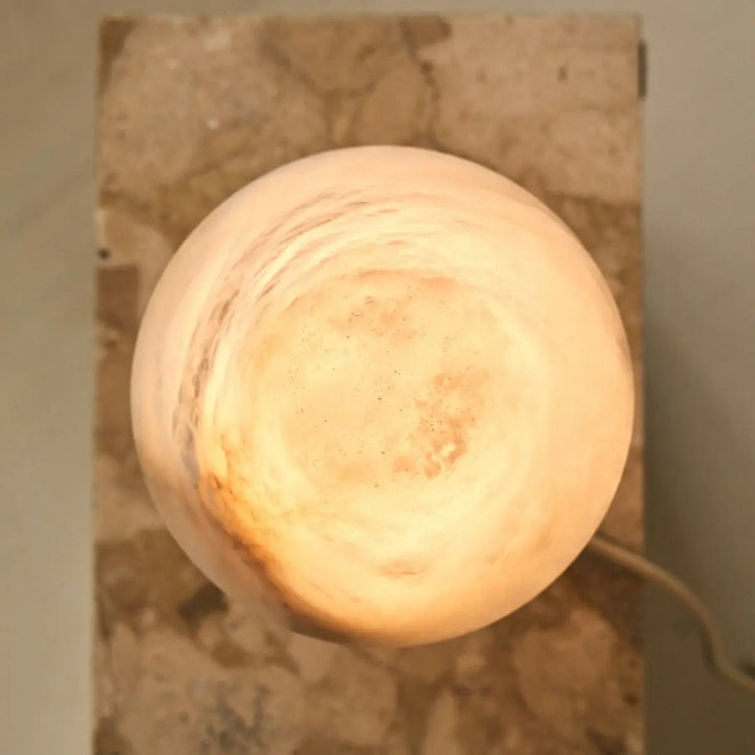 Lampe avec   abat-jour Albâtre naturel