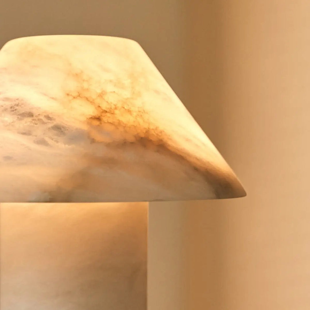Lampe  chevet en Albâtre naturel  avec abat-jour