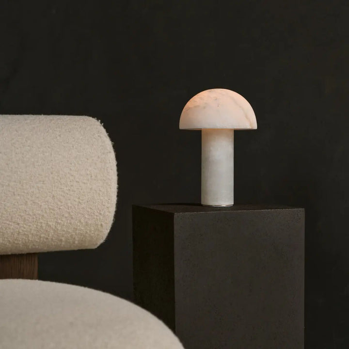 Lampe de chevet Champignon e Albâtre naturel