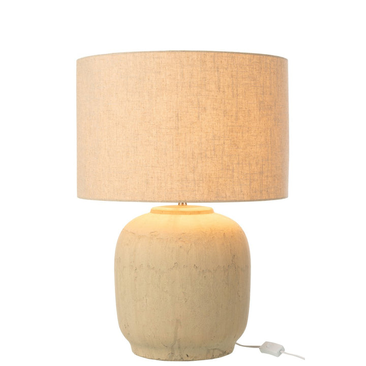 Lampe de chevet large en terre cuite beige