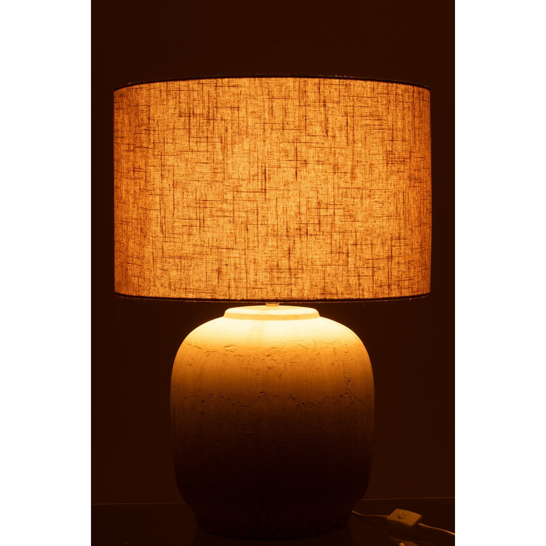 Lampe de chevet large en terre cuite beige naurel