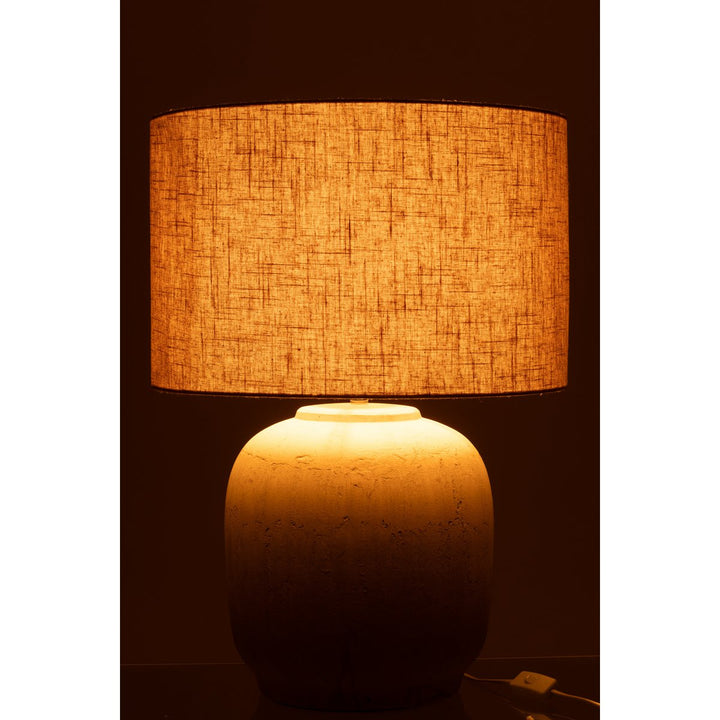 Lampe de chevet large en terre cuite beige naurel