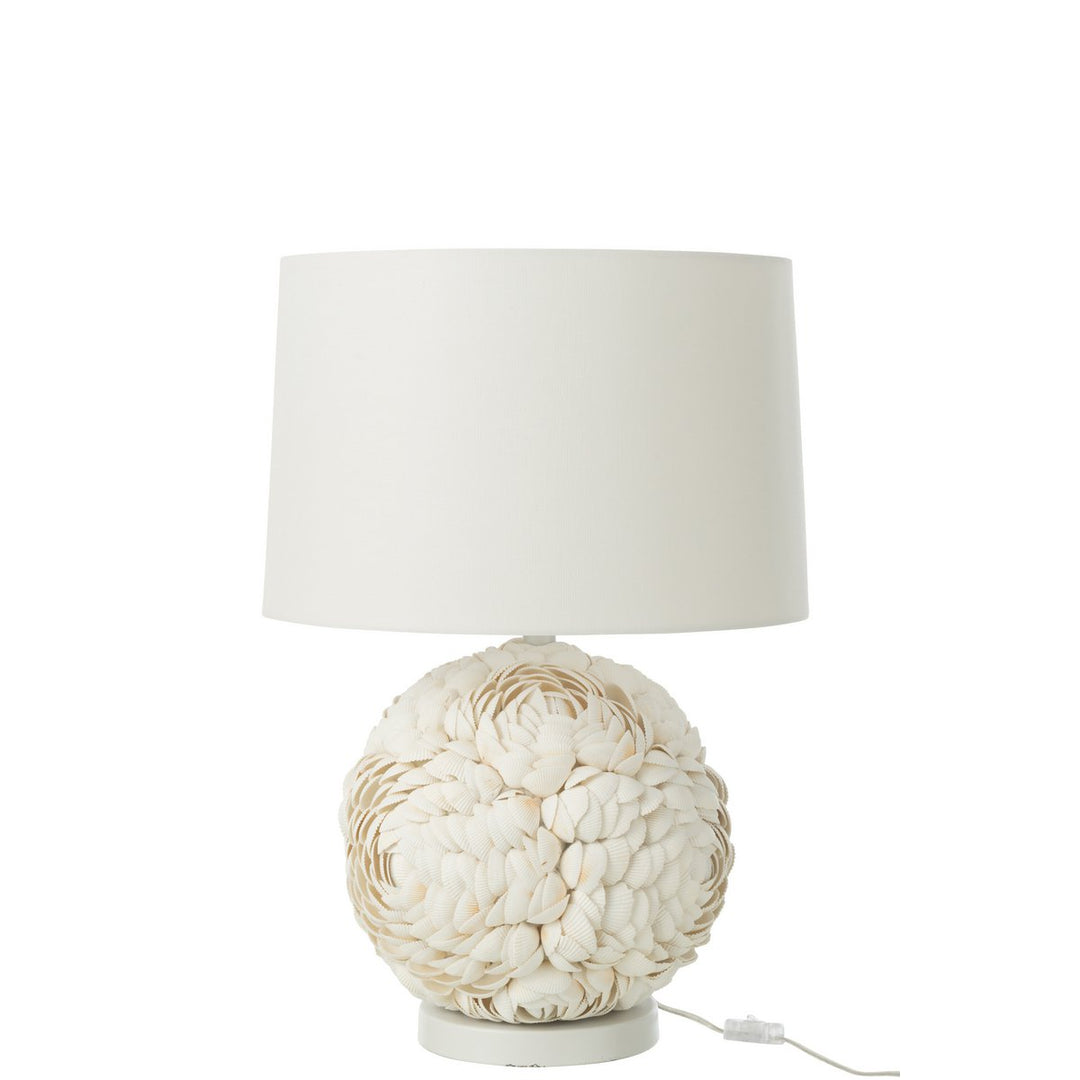 Grande Lampe en Coquillage blanc