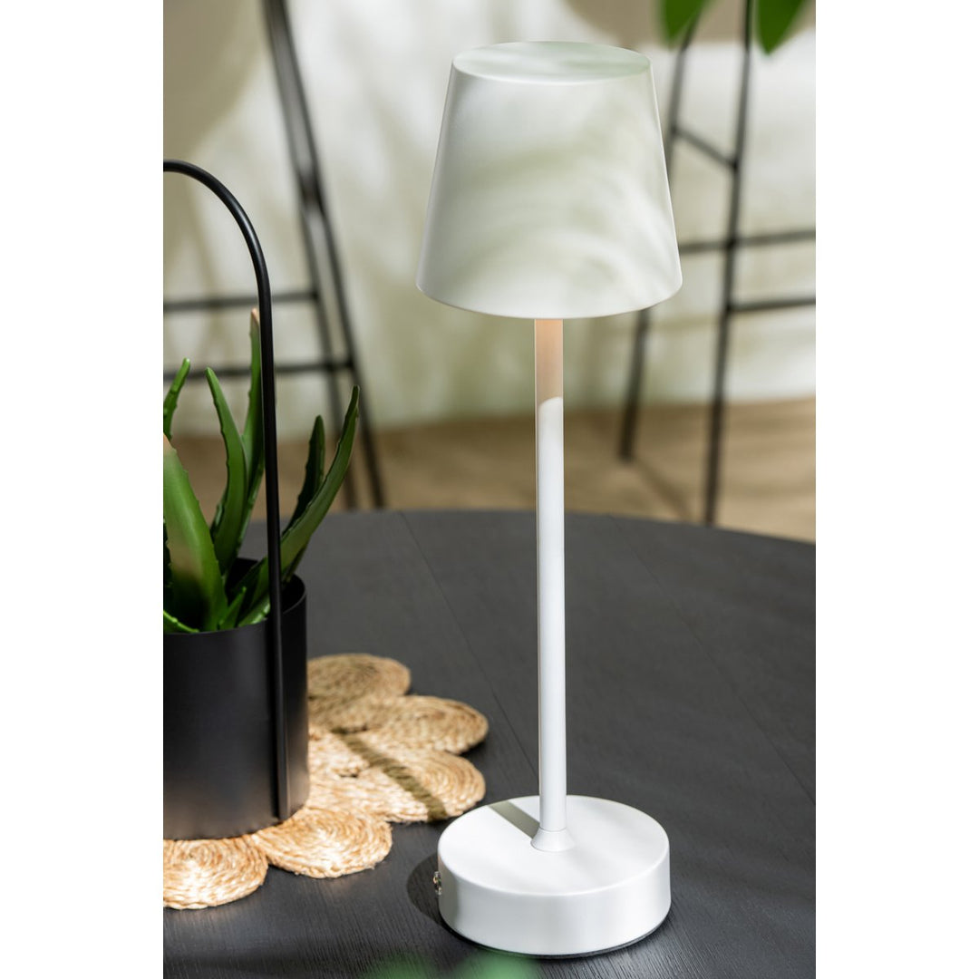 Lampe de table Rechargeable Goa en métal  blanc POUR MAISON