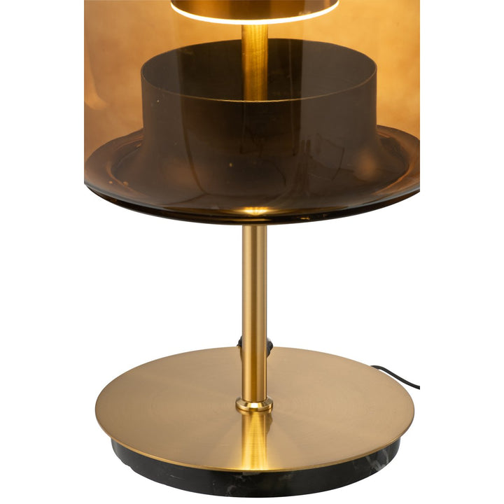 Lampe de table  AVEC Verre marron ET LED