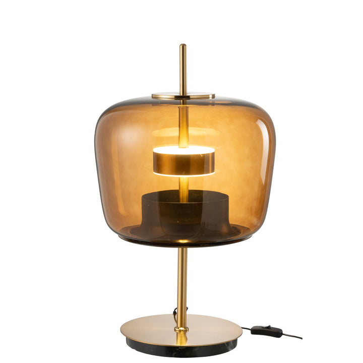 Lampe de table  en Verre marron avec - Lumières LED