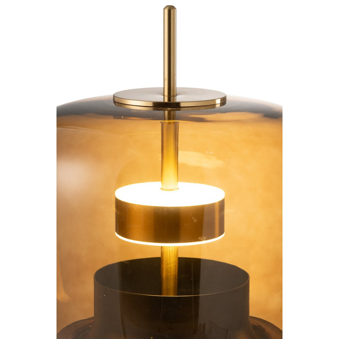 Lampe de table  en Verre marron avecLumières LED
