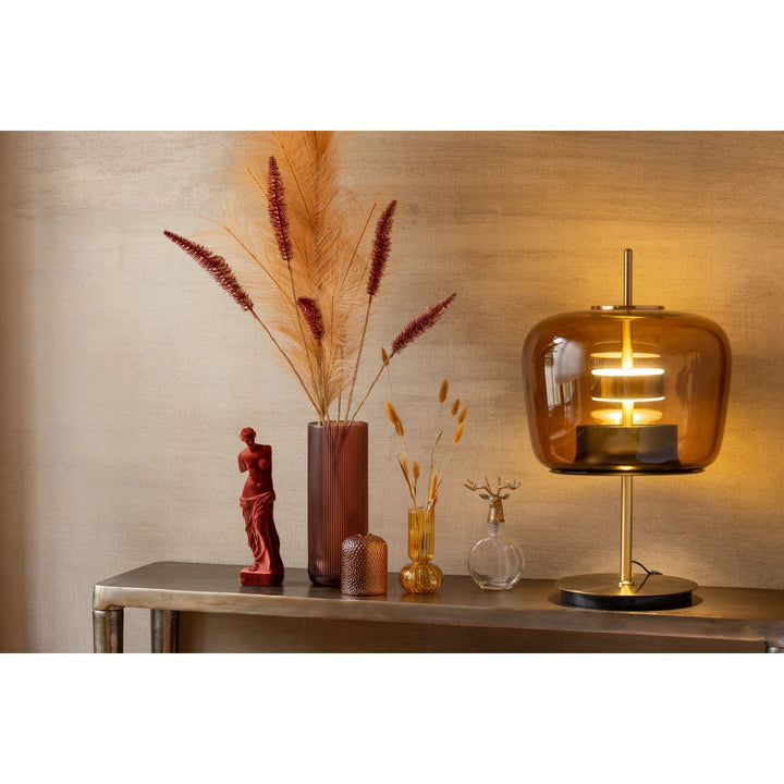 Lampe de table  en Verre marron avec  Lumières LED SUPER DECO