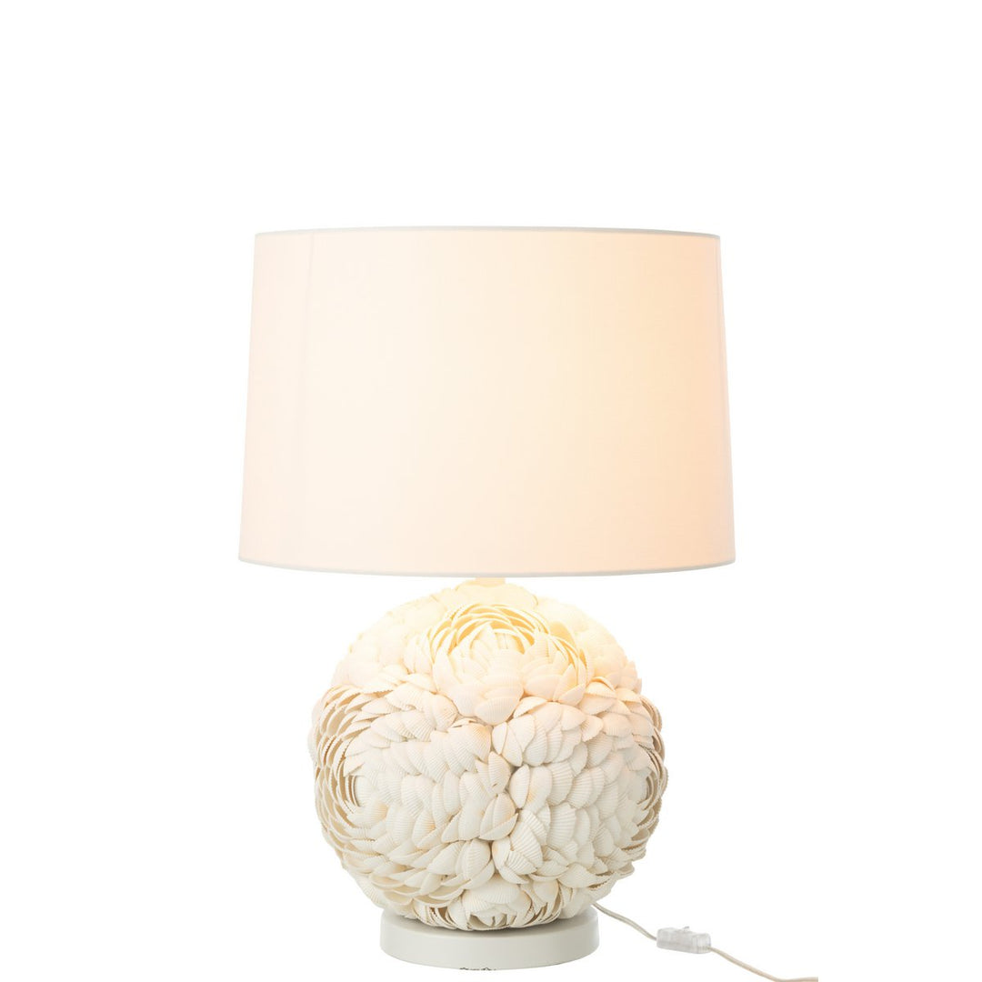 Grande Lampe en Coquillage blanc