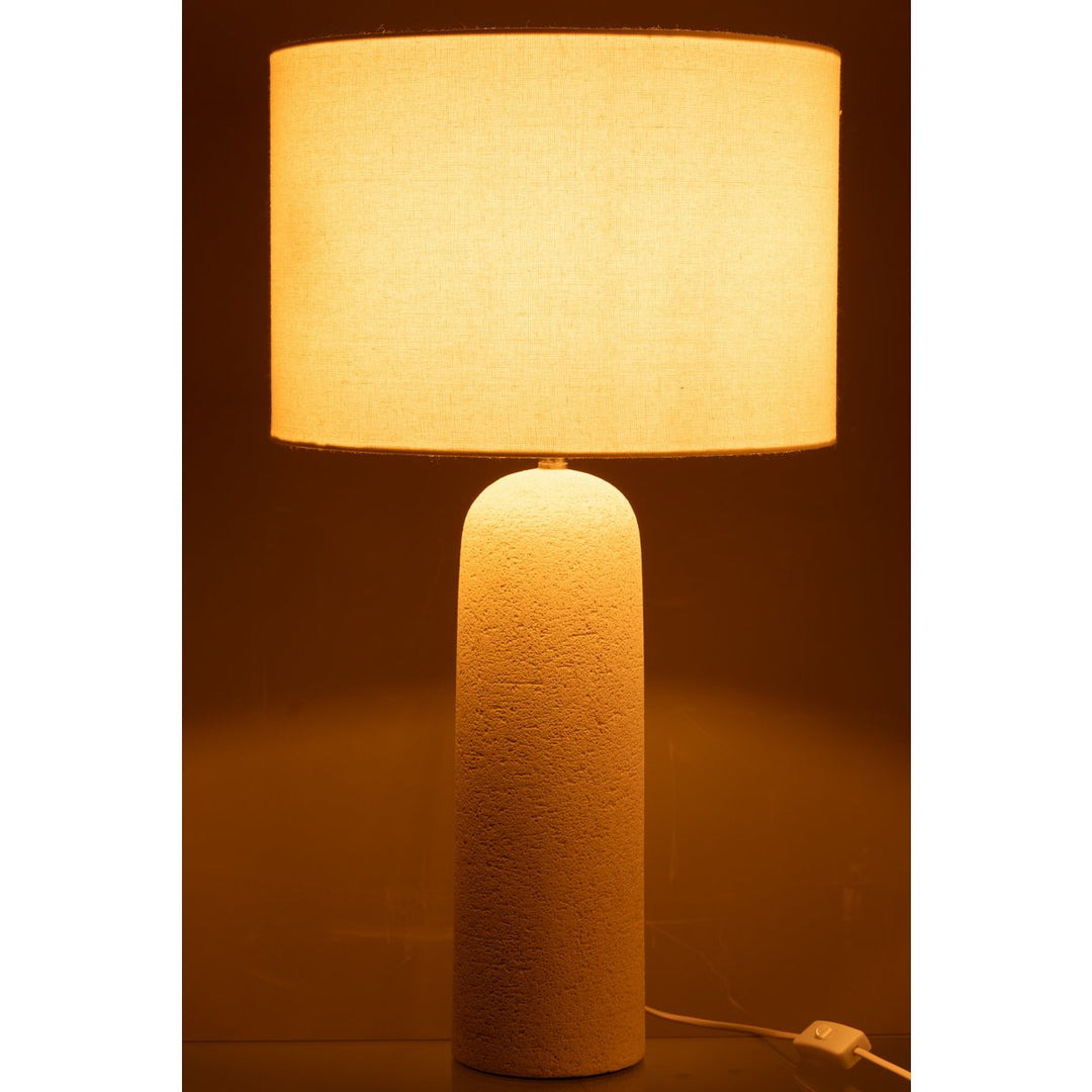 Lampe de table  Isla  en terre cuite blanche