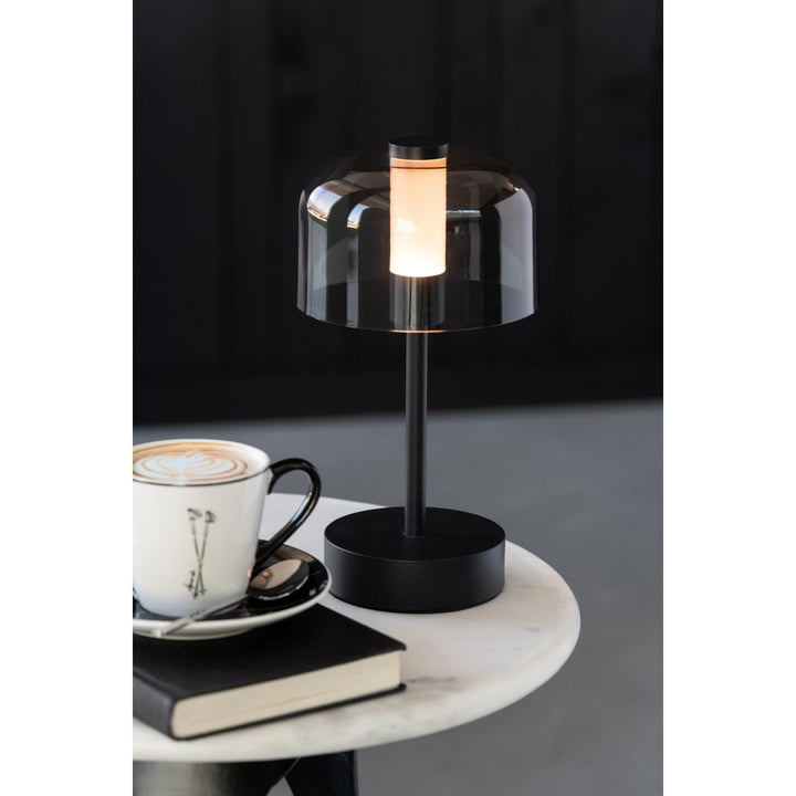 Lampe de table rechargeable SANS FIL Woa en métal noir