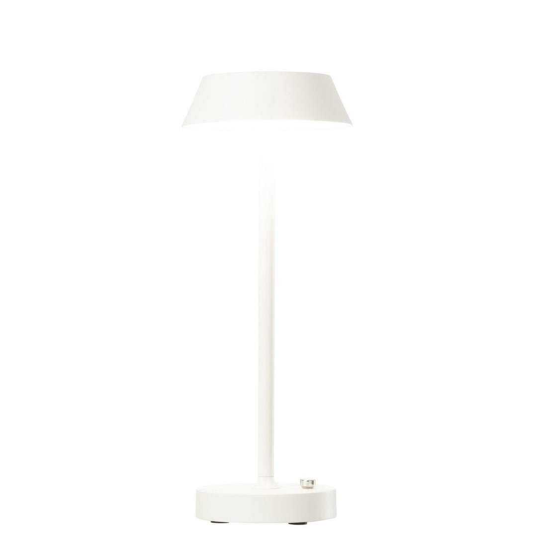 Lampe de table rechargeable sans fil Noé en métal - blanc
