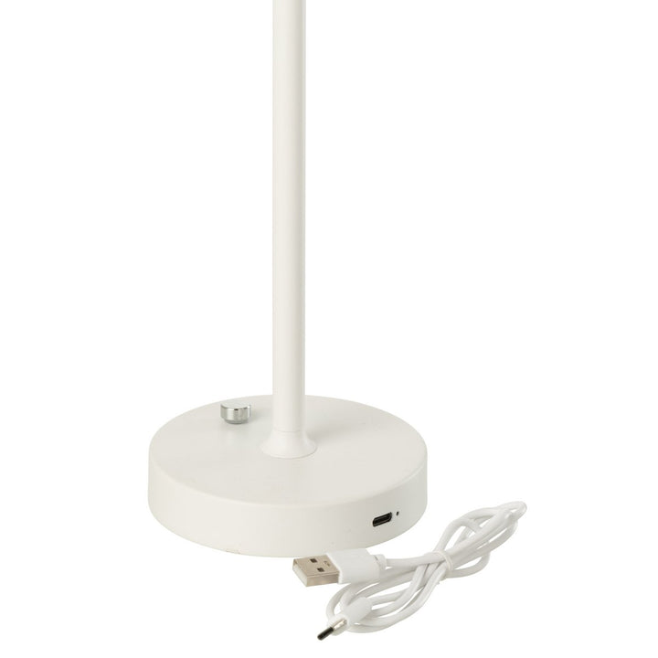 Lampe de table rechargeable sans fil Noé en métal - blanc pour maison