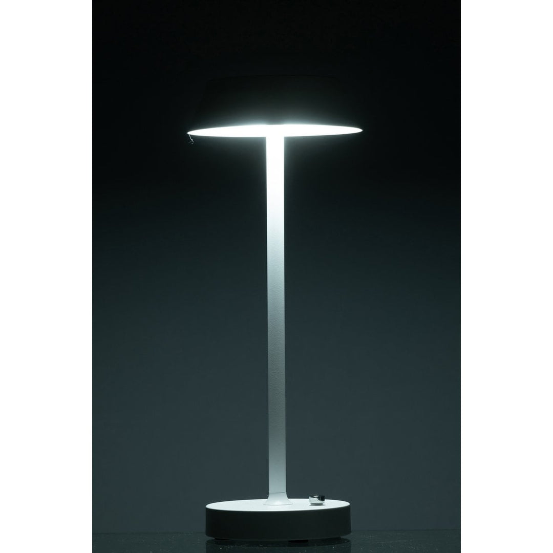 Lampe de table rechargeable sans fil Noé en métal - blanc pour maison et horeca