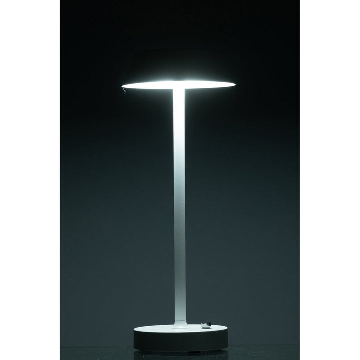 Lampe de table rechargeable sans fil Noé en métal - blanc pour maison et horeca
