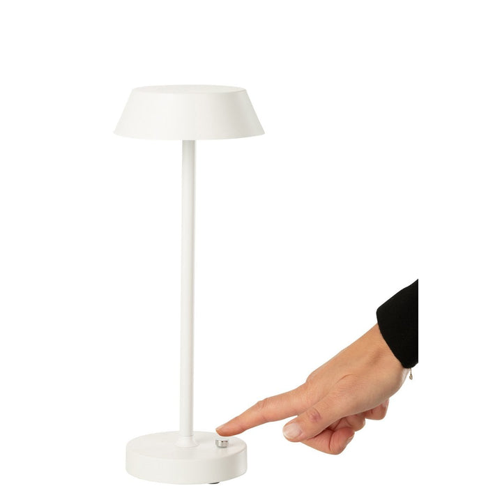 Lampe de table rechargeable sans fil Noé en métal - blanc pour maison et horeca et mariage