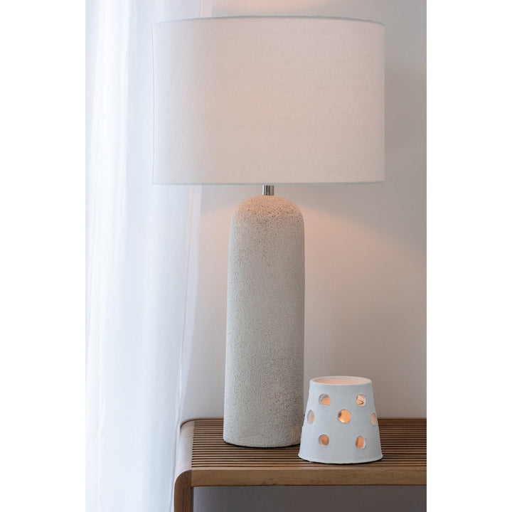 Lampe de table  Isla  en terre cuite blanche