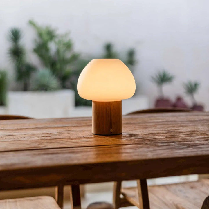 Lampe en bois marron clair  rechargeable 3
