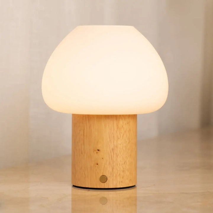 Lampe en bois marron clair  rechargeable 5