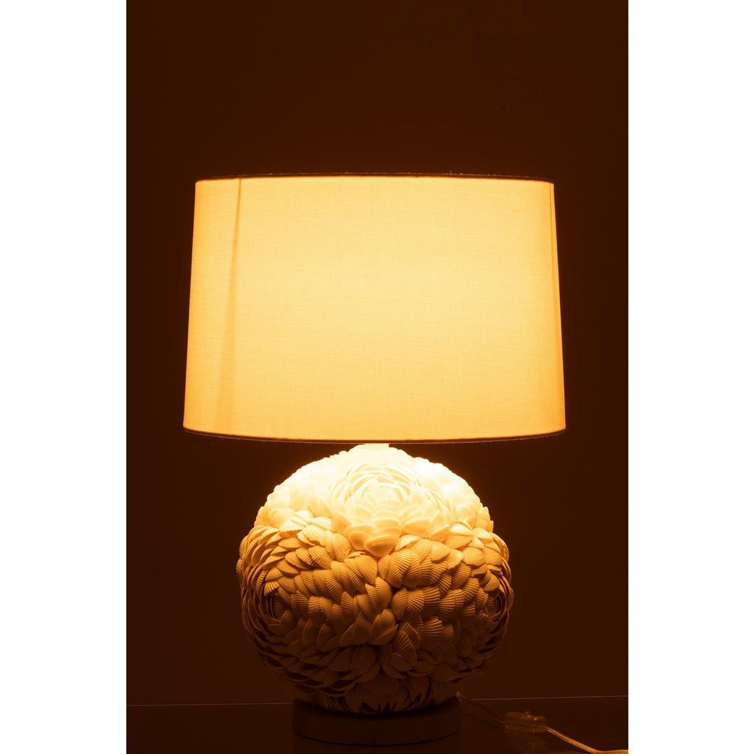 Grande Lampe en Coquillage blanc