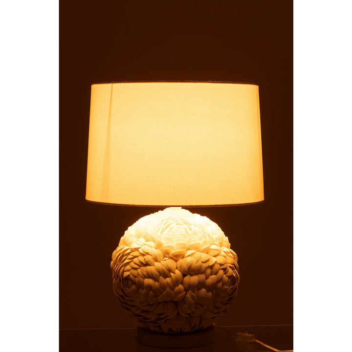 Grande Lampe en Coquillage blanc