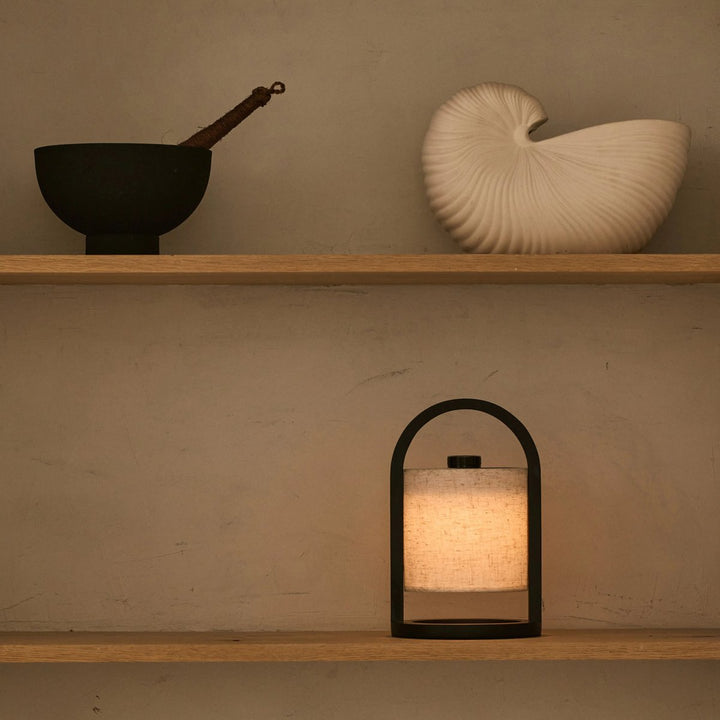 Lampe rechargeable Bois massif et abat-jour 