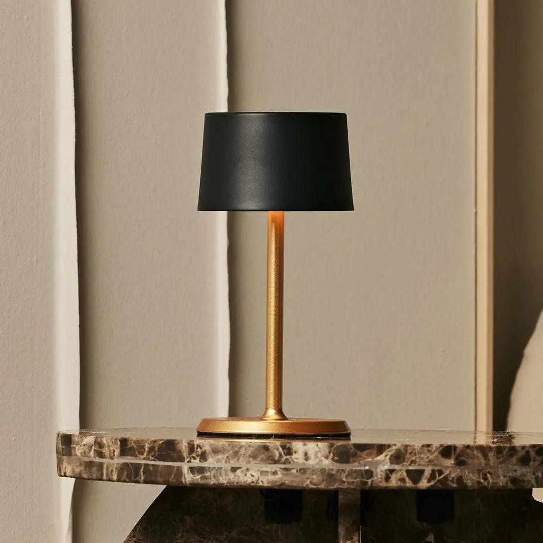 Lampe rechargeable or et noir  et ajustable en hauteur