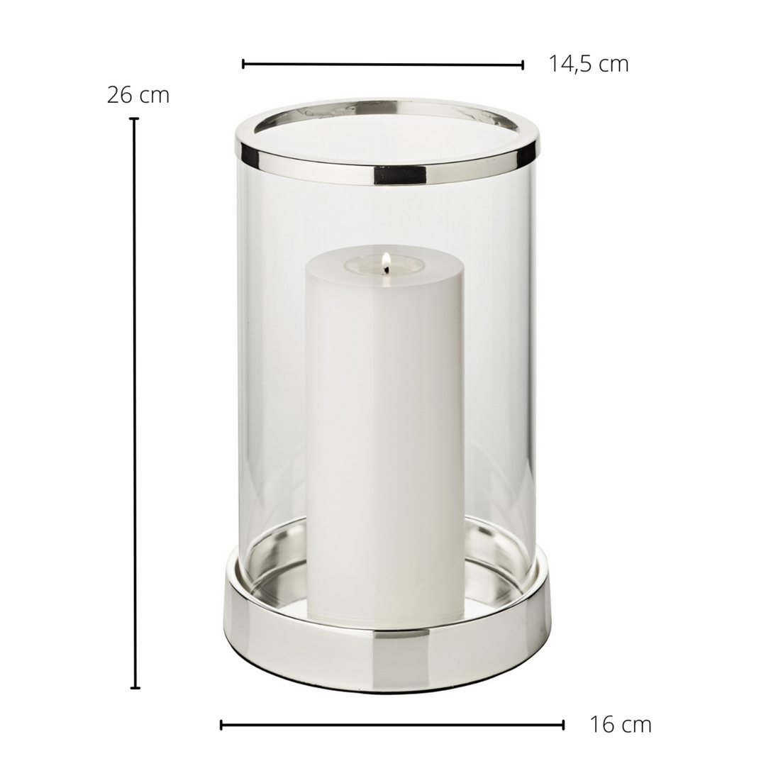 Lanterne Sanremo, argenté, résistant au ternissement, h26 cm