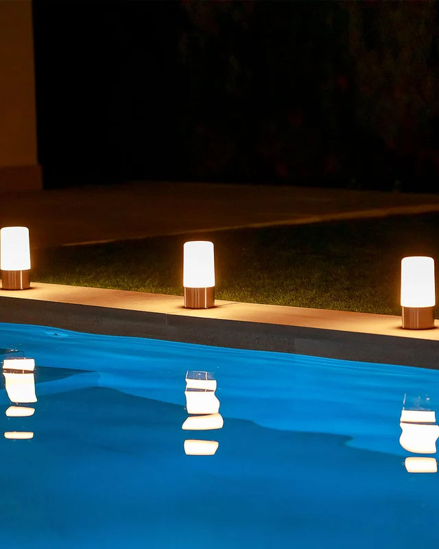 Set MAIA Doré– 9 lampes de table rechargeables sans fil + station de charge